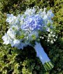 Bruidsboeket blauwe hortensia.